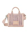Marc Jacobs The Mini Crystal Canvas Crossbody Tote Bag Woman Rose In Cotton In Nude
