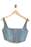 Marc Jacobs Crystal Denim Corset Top In Blue