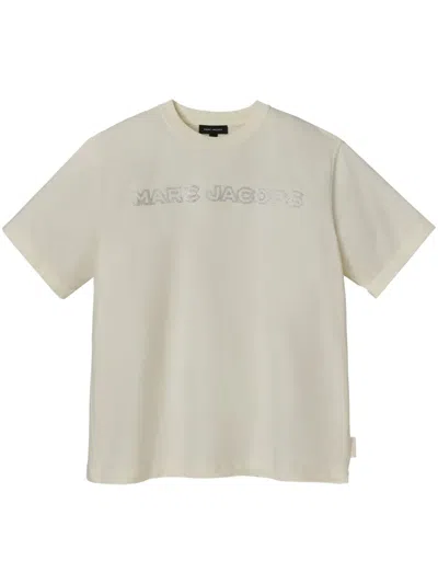 Marc Jacobs Logo-embellished Cotton T-shirt In Neutrals