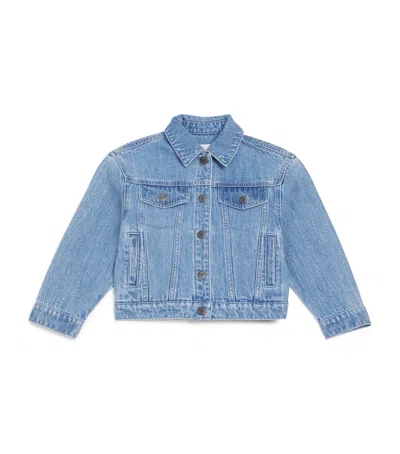 Marc Jacobs Kids' Crystal-embellished Denim Jacket In Blue