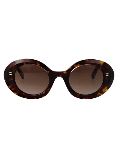 Marc Jacobs Crystal Havana Acetate Sunglasses In Gold