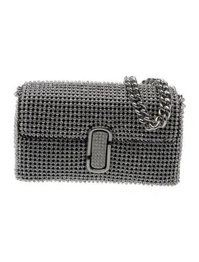 Pre-owned Marc Jacobs Crystal Shoulder Bag In Black/silver