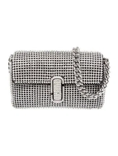 Pre-owned Marc Jacobs Crystal Shoulder Bag In Silver
