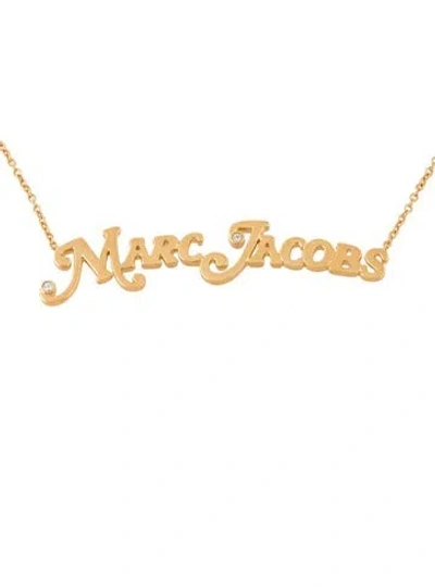 Pre-owned Marc Jacobs Crystal "the Nameplate Necklace", 18" In Multicolor