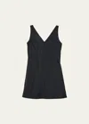 MARC JACOBS CRYSTAL V-NECK SHIFT MINI DRESS