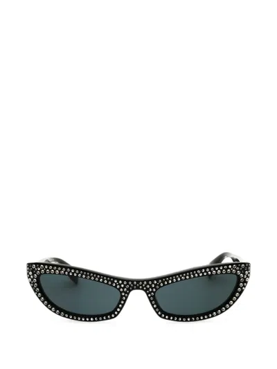 Marc Jacobs Crystal-embellished Cat-eye Sunglasses In Black
