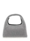 Marc Jacobs Crystal-embellished Metallic Mesh Top Handle Bag In Silver