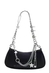 Marc Jacobs Curved Black Shoulder Bag With Adjustable Chain Handle In Black
