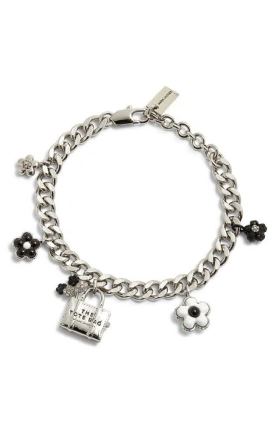 Marc Jacobs Daisy Balloon Charm Necklace In Black/white