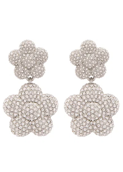 Marc Jacobs Daisy Balloon Drop Earrings In Silver