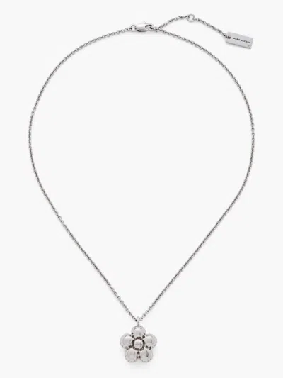 Marc Jacobs Daisy Balloon Necklace In Silver