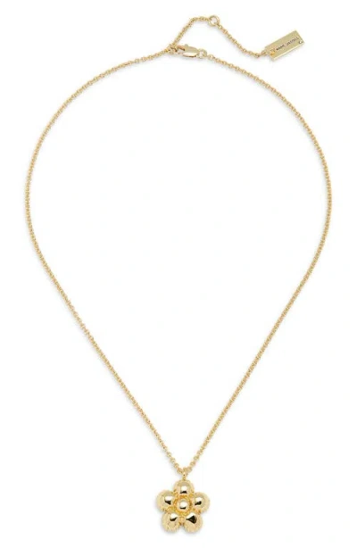 Marc Jacobs Daisy Balloon Pendant Necklace In Gold