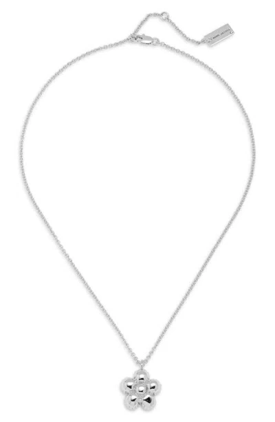 Marc Jacobs Daisy Balloon Pendant Necklace In Metallic