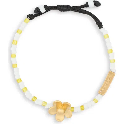 Marc Jacobs Daisy Beaded Slider Bracelet In Gold