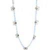 Marc Jacobs Daisy Beaded Station Necklace In Blue