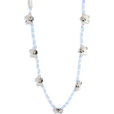 Marc Jacobs Daisy Beaded Station Necklace In Blue