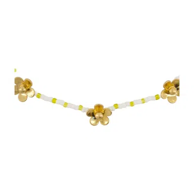 Marc Jacobs Daisy Beaded Station Necklace In Gold