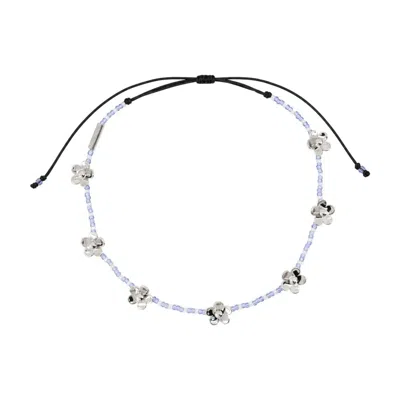 Marc Jacobs Daisy Beaded Station Necklace -  - Metal - Silver In Black
