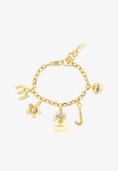 Marc Jacobs Daisy Charm Bracelet In Gold