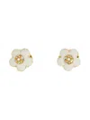 Marc Jacobs Floral Center Stud Earrings With Gold Finish In Gold
