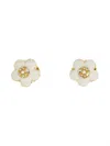 Marc Jacobs Floral Center Stud Earrings With Gold Finish In Gold