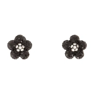 Marc Jacobs Daisy Enamel Micro Earrings In Black