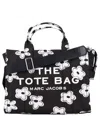 Marc Jacobs Daisy Print Canvas Medium Tote Bag With Adjustable Strap In Black