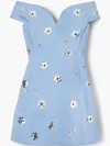 Marc Jacobs Daisy Sequined Off-the-shoulder Mini Dress In Blue