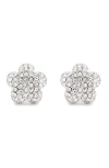 Marc Jacobs The Daisy Pave Stud Earrings In Silver