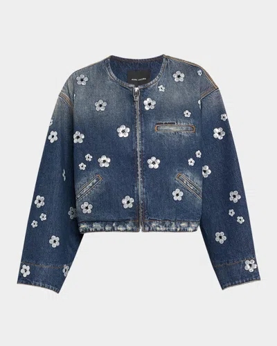 MARC JACOBS DAISY SEQUINED DENIM CROP JACKET