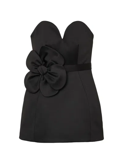 Marc Jacobs Daisy-appliqué Mini Dress In Black