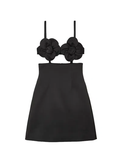 Marc Jacobs Daisy-appliqué Mini Dress In Black