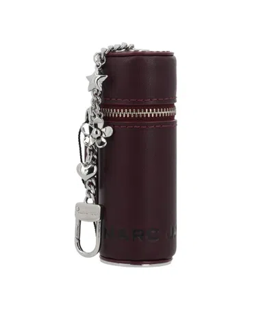 Marc Jacobs The Lipstick Leather Case Charm In Burgundy