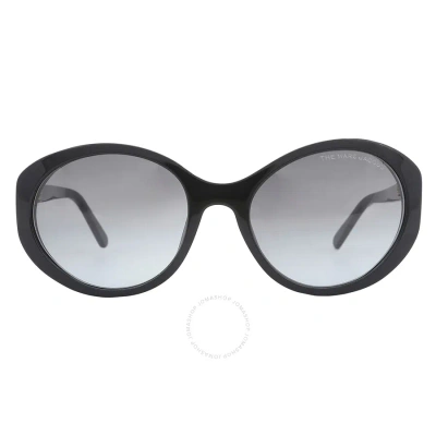 Marc Jacobs Dark Grey Gradient Oval Ladies Sunglasses Marc 520/s 0807/9o 56 In Black / Dark / Grey