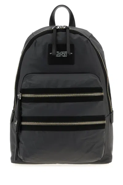 Marc Jacobs Dark Grey Nylon The Biker Large Backpack In Gray