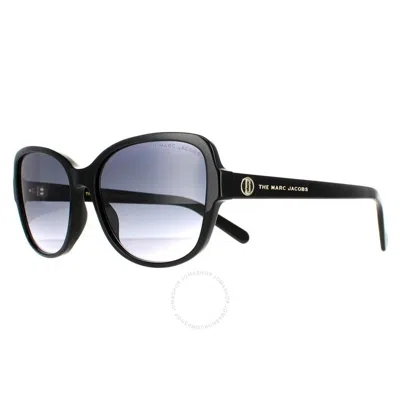 Marc Jacobs Dark Grey Shaded Butterfly Ladies Sunglasses Marc 528/s 0807/9o 58 In Black