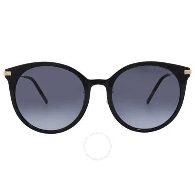 Marc Jacobs Dark Grey Shaded Oval Ladies Sunglasses Marc 552/g/s 02m2/9o 54 In Black / Dark / Gold / Grey