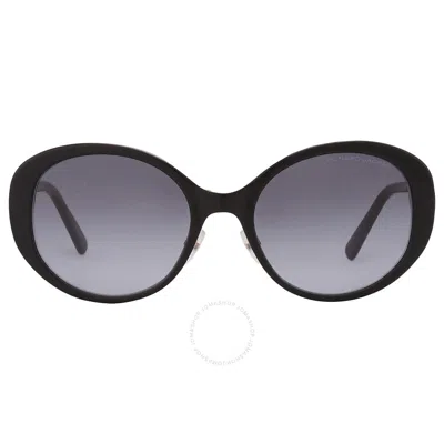 Marc Jacobs Dark Grey Shaded Oval Ladies Sunglasses Marc 627/g/s 0807/9o 54 In Black