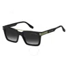 Marc Jacobs Open Box -  Dark Grey Shaded Rectangular Men's Sunglasses Marc 589/s 0807/9o 54 In Black / Dark / Grey
