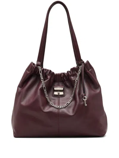 MARC JACOBS WOMEN DARK PLUM CRISTINA TOTE, ONESIZE LUXURY TOTES FOR WOMEN DARVEYS