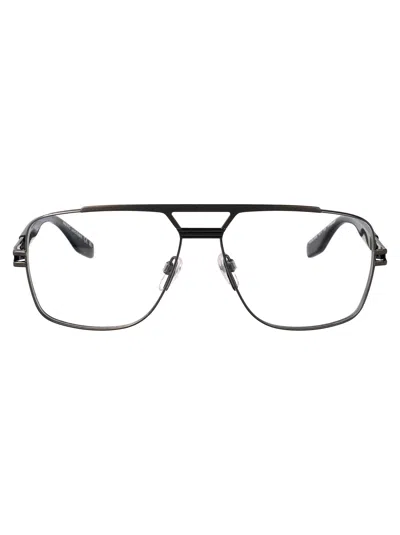 Marc Jacobs Dark Ruthenium Titanium Glasses In Black