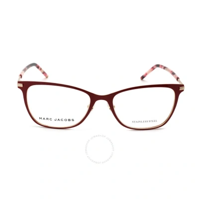 Marc Jacobs Demo Rectangular Unisex Eyeglasses Marc 64 0uc6 53 In Red.