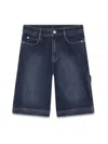 Marc Jacobs Logo-embroidered Denim Shorts In Denim
