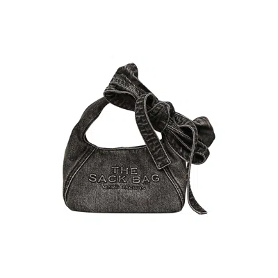 Pre-owned Marc Jacobs Denim Bow Mini Sack Bag 'black Wash' | Women's Size Onesize