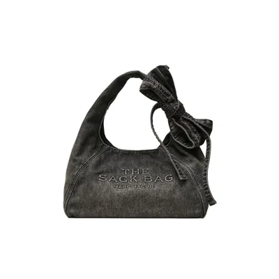 Pre-owned Marc Jacobs Denim Bow Sack Bag 'black Wash' | Women's Size Onesize
