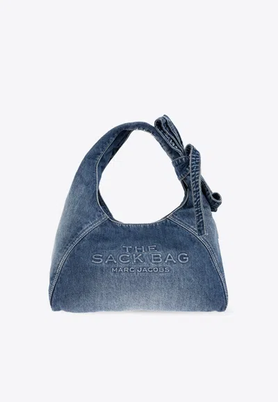 Marc Jacobs Denim Bow Sack Hobo Bag In Blue