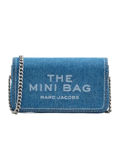 Marc Jacobs Denim Chain Mini Shoulder Bag In Light Wash