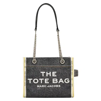 Pre-owned Marc Jacobs Denim Chain Small Tote Bag 'black Wash' | Women's Size Onesize