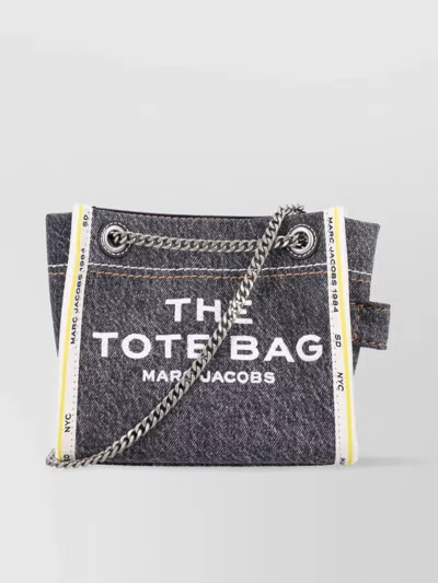 Marc Jacobs Denim Chain Strap Tote With Contrast Trim