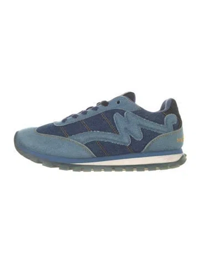Pre-owned Marc Jacobs Denim Colorblock Pattern Athletic Sneakers In Blue